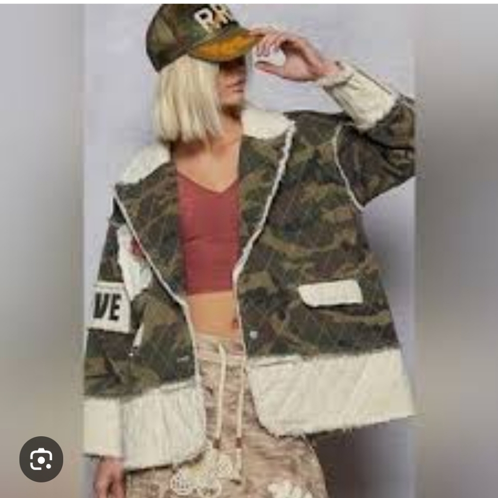 New POL Camo Jacket with Patchwork and Crystal He… - image 1